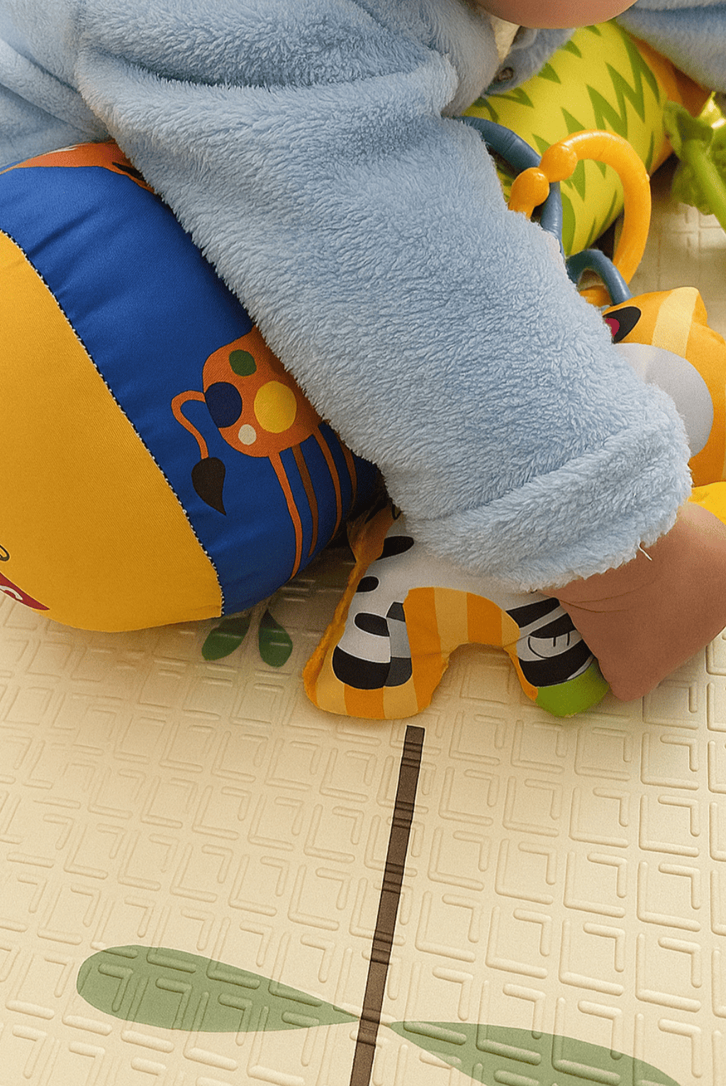 Almofada de atividades para Tummy Time Estimula o Desenvolvimento Motor