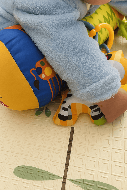 Almofada de atividades para Tummy Time Estimula o Desenvolvimento Motor